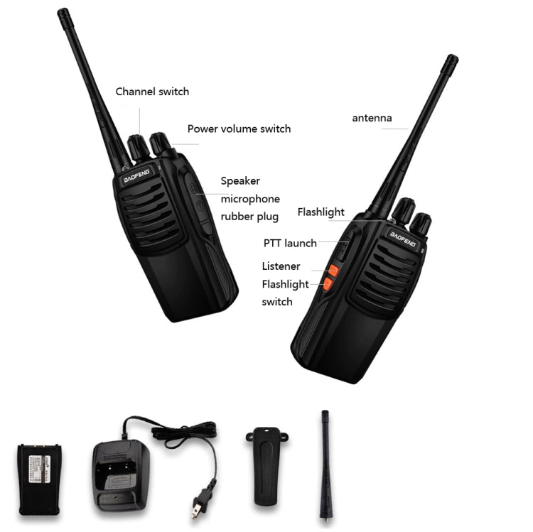 Walkie-talkie portatile per autoradio Baofeng BF-C1 1-50 km, UK Plug, US Plug, EU Plug