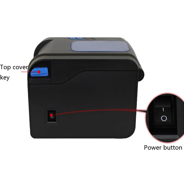 Xprinter XP-370B Stampante per codici a barre Stampante per codici QR autoadesiva Etichetta per abbigliamento Etichetta termica per biglietti, UK Plug, US Plug, EU Plug