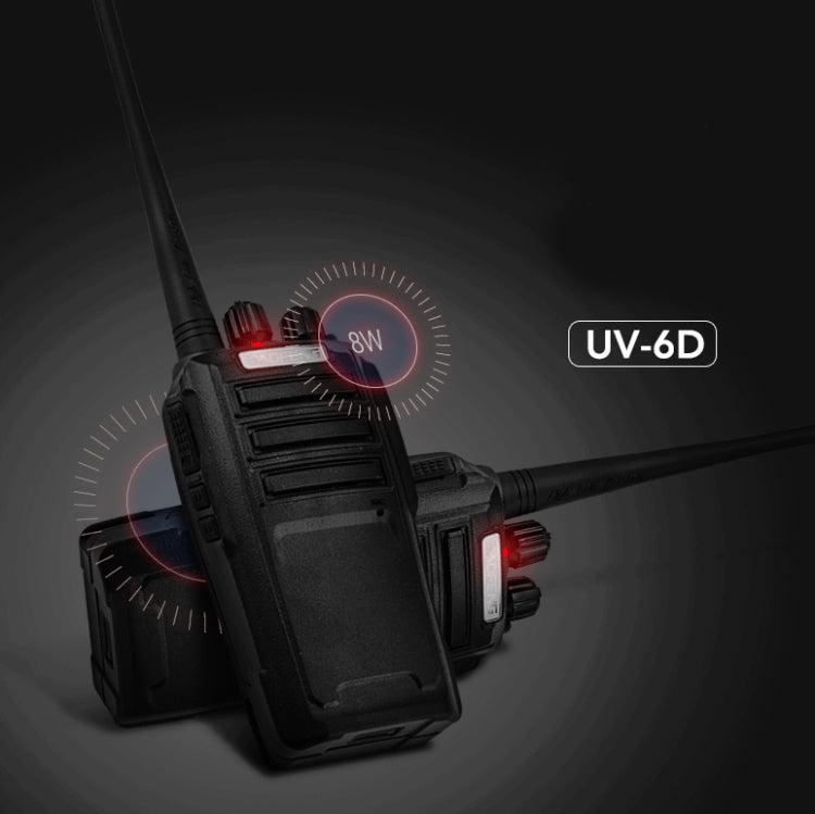 Baofeng BF-UV6D Walkie-talkie mobile ad alta potenza per cantiere all'aperto di hotel civili, AU Plug, EU Plug, US Plug, UK Plug