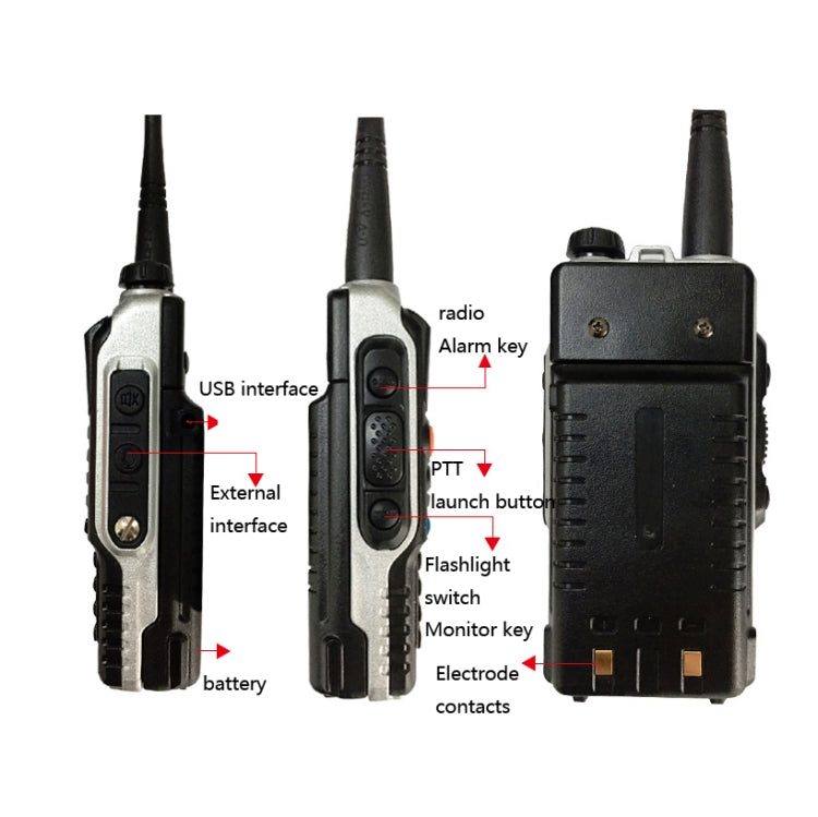 Baofeng BF-B2Plus Mini walkie-talkie FM ad alta potenza da 50 km per esterni, AU Plug, EU Plug, US Plug, UK Plug