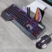 Set tastiera e mouse manipolatore di giochi Internet Cafe 618, lunghezza cavo: 1,6 m, Black, Silver White