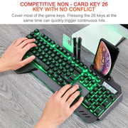 Set tastiera e mouse manipolatore di giochi Internet Cafe 618, lunghezza cavo: 1,6 m, Black, Silver White
