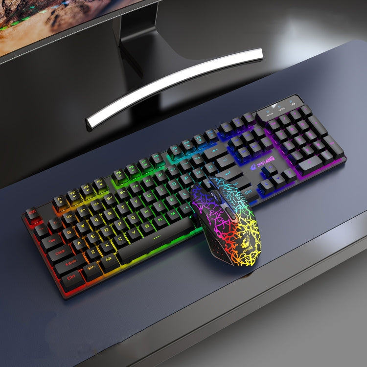 Set tastiera e mouse illuminati da gioco con ricarica wireless ZIYOULANG T3, T3 Black Rainbow Light, T3 Black Orange Light, T3 White Rainbow Light