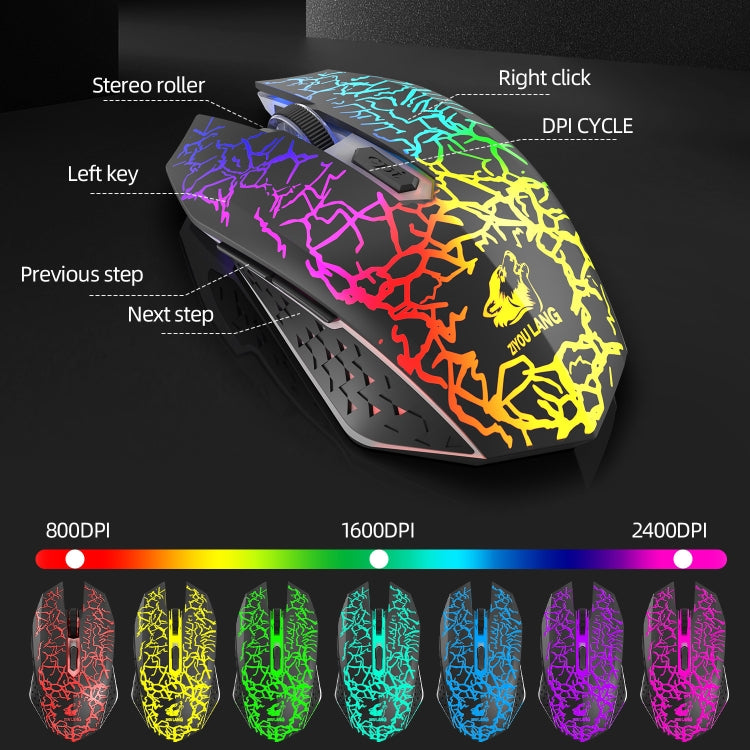 Set tastiera e mouse illuminati da gioco con ricarica wireless ZIYOULANG T3, T3 Black Rainbow Light, T3 Black Orange Light, T3 White Rainbow Light