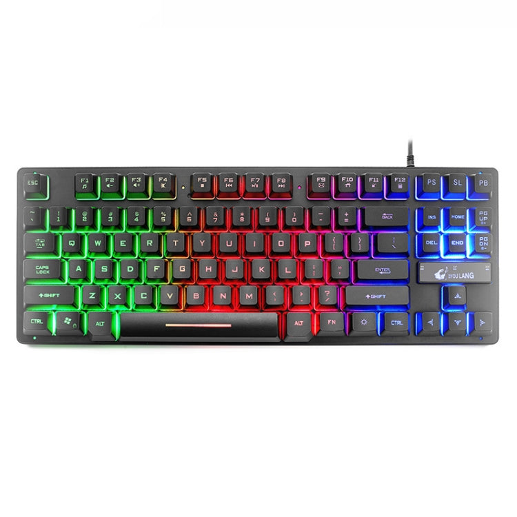 ZIYOULANG K16 Tastiera manipolatore per notebook da gioco colorata a 87 tasti, lunghezza cavo: 1,5 m, K16