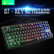 ZIYOULANG K16 Tastiera manipolatore per notebook da gioco colorata a 87 tasti, lunghezza cavo: 1,5 m, K16