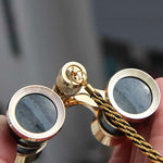 Telescopio per guardare il dramma classico da donna 3x25 mm con binocolo con catena, Gold with Chain, White with Chain, Black with Chain