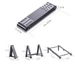Supporto per laptop in metallo Supporto per computer pieghevole Mini staffa rialzata piatta, Gray, Silver