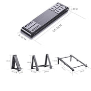 Supporto per laptop in metallo Supporto per computer pieghevole Mini staffa rialzata piatta, Gray, Silver