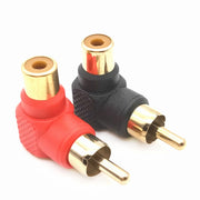 20 pz/10 paia di adattatori audio RCA maschio-femmina a gomito RCA a forma di L ad angolo retto