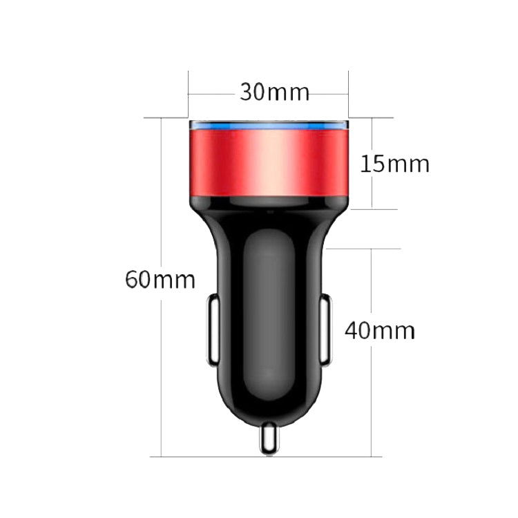 Caricabatteria per auto con display 5V3.1A con anello in alluminio da 2 pezzi QC3.0 + 3.1A Caricatore per auto con display digitale Halo multifunzione in lega di alluminio, WMY-C030 (Gold), WMY-C030 (Snow Silver), WMY-C030 (Elegant Black)              ...