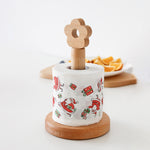 Portarotolo verticale da cucina in legno massello Portarotolo per piccoli fiori, Vertical Rag Rack