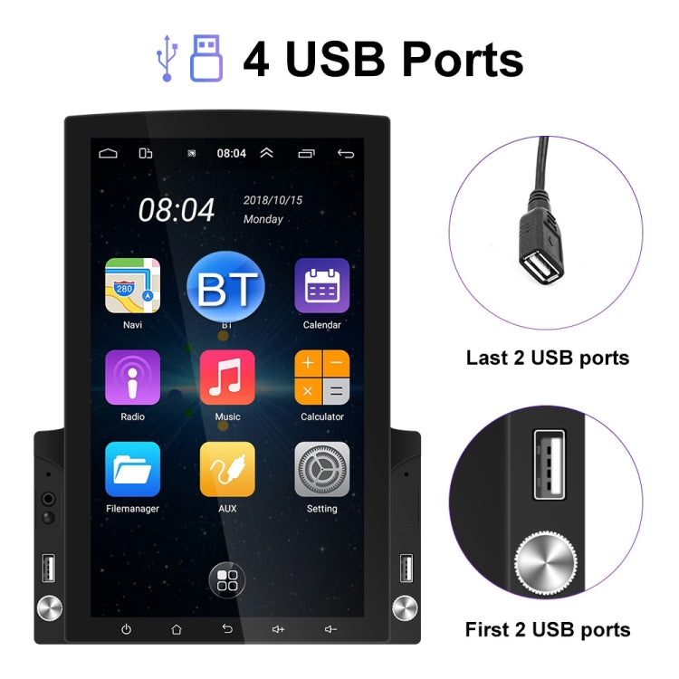 Macchina all-in-one per navigazione Android con lettore MP5 per auto in vetro HD 2.5D con schermo verticale da 9,7 pollici, Standard, Standard+4 Lights Camera, Standard+8 Lights Camera, Standard+12 Lights Camera