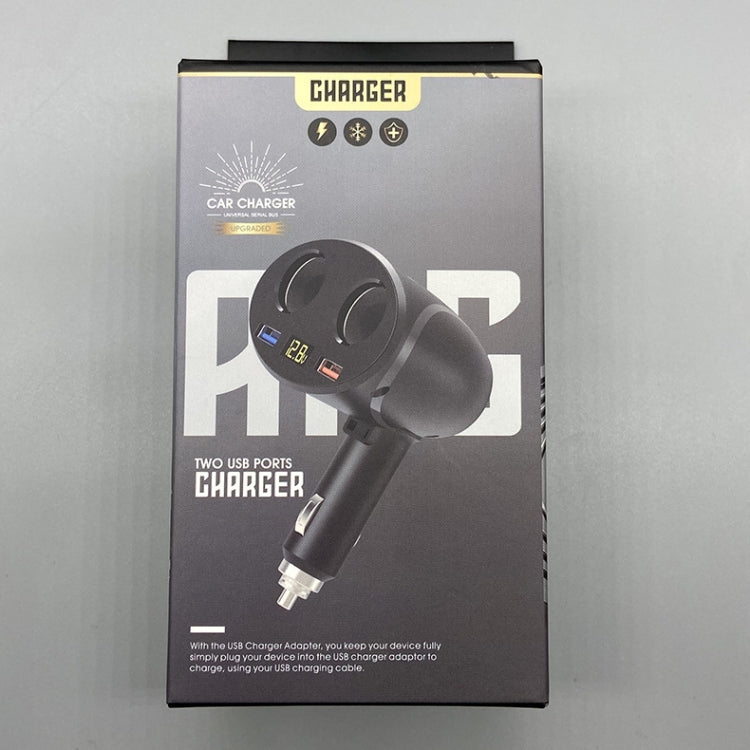 Caricabatteria da auto per accendisigari Caricatore per auto Dual USB QC 3.0 a doppia ricarica rapida 6A, WMY-C113