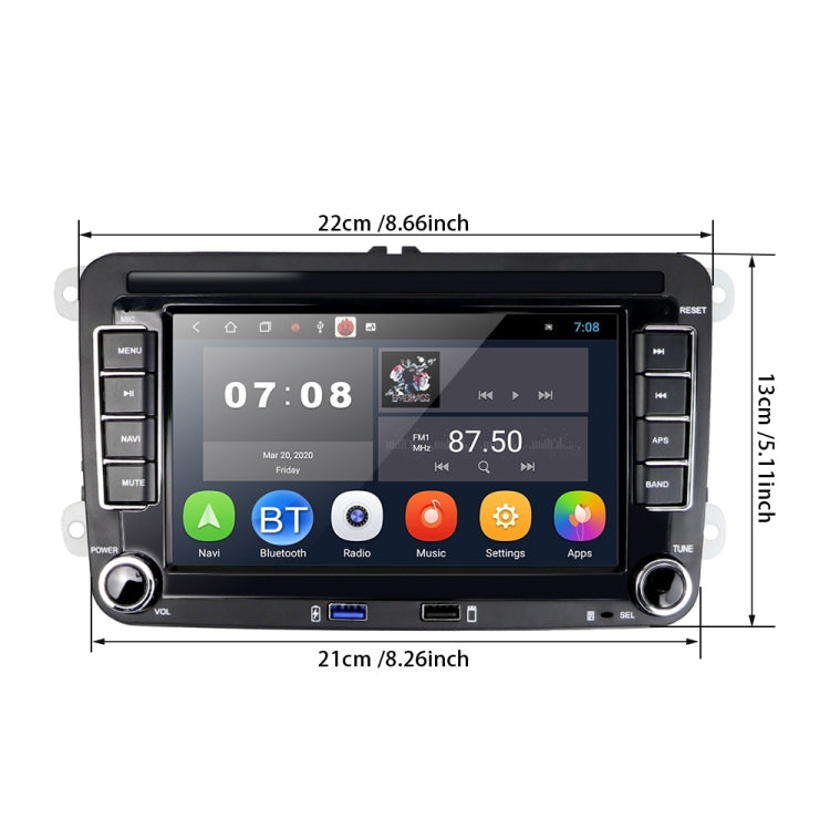 Adatto per Volkswagen Lettore multimediale per auto da 7 pollici Navigazione Bluetooth Macchina per retromarcia integrata Android 10.0, 1+16G, 2+16G, 2+32G