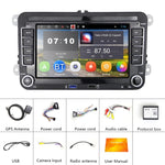 Adatto per Volkswagen Lettore multimediale per auto da 7 pollici Navigazione Bluetooth Macchina per retromarcia integrata Android 10.0, 1+16G, 2+16G, 2+32G