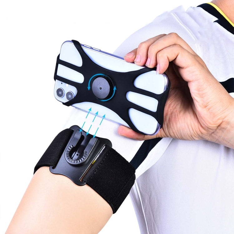 Custodia per cellulare sportiva con cinturino girevole staccabile adatta per telefoni cellulari da 4,5-7 pollici, 2 In 1
