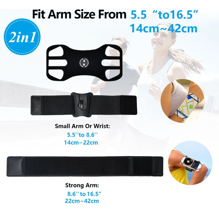 Custodia per cellulare sportiva con cinturino girevole staccabile adatta per telefoni cellulari da 4,5-7 pollici, 2 In 1