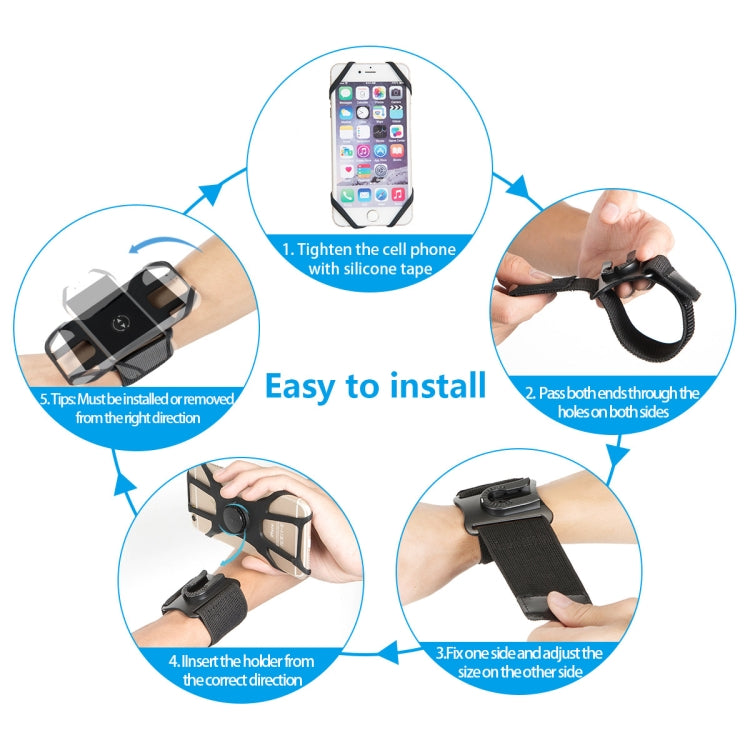 Custodia per cellulare sportiva con cinturino girevole staccabile adatta per telefoni cellulari da 4,5-7 pollici, 2 In 1