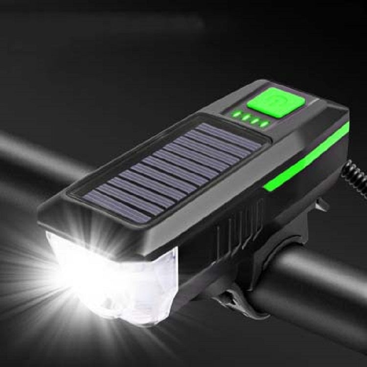 Faro solare per bicicletta, luce per clacson, guida notturna, faro di ricarica USB, attrezzatura per torcia abbagliante per bicicletta, Red, Green, Blue, Orange