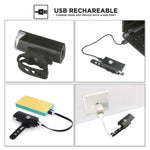 Attrezzatura da ciclismo per illuminazione faro di ricarica USB per bicicletta, 2255 Light (White), 2255 Light+Ruby Taillight (White), 2255 Light+928 Red Taillight (White), 2255 Light+928 Red Taillight (Black)