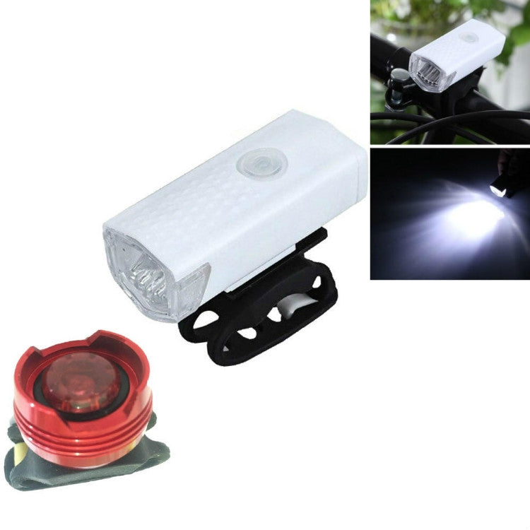 Attrezzatura da ciclismo per illuminazione faro di ricarica USB per bicicletta, 2255 Light (White), 2255 Light+Ruby Taillight (White), 2255 Light+928 Red Taillight (White), 2255 Light+928 Red Taillight (Black)