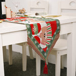 2 pezzi di decorazioni natalizie creative per la casa, tavolo da pranzo con tovaglia lavorata a maglia