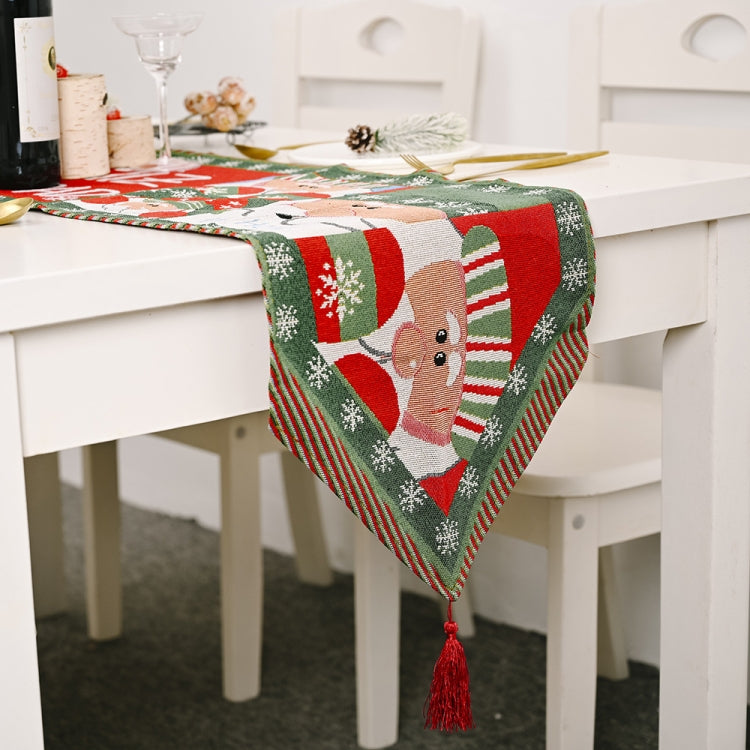 2 pezzi di decorazioni natalizie creative per la casa, tavolo da pranzo con tovaglia lavorata a maglia