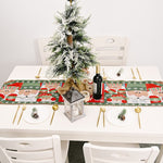 2 pezzi di decorazioni natalizie creative per la casa, tavolo da pranzo con tovaglia lavorata a maglia