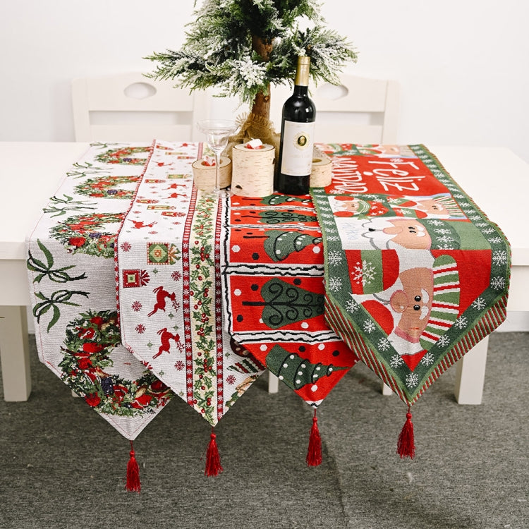 2 pezzi di decorazioni natalizie creative per la casa, tavolo da pranzo con tovaglia lavorata a maglia