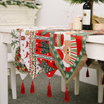 2 pezzi di decorazioni natalizie creative per la casa, tavolo da pranzo con tovaglia lavorata a maglia