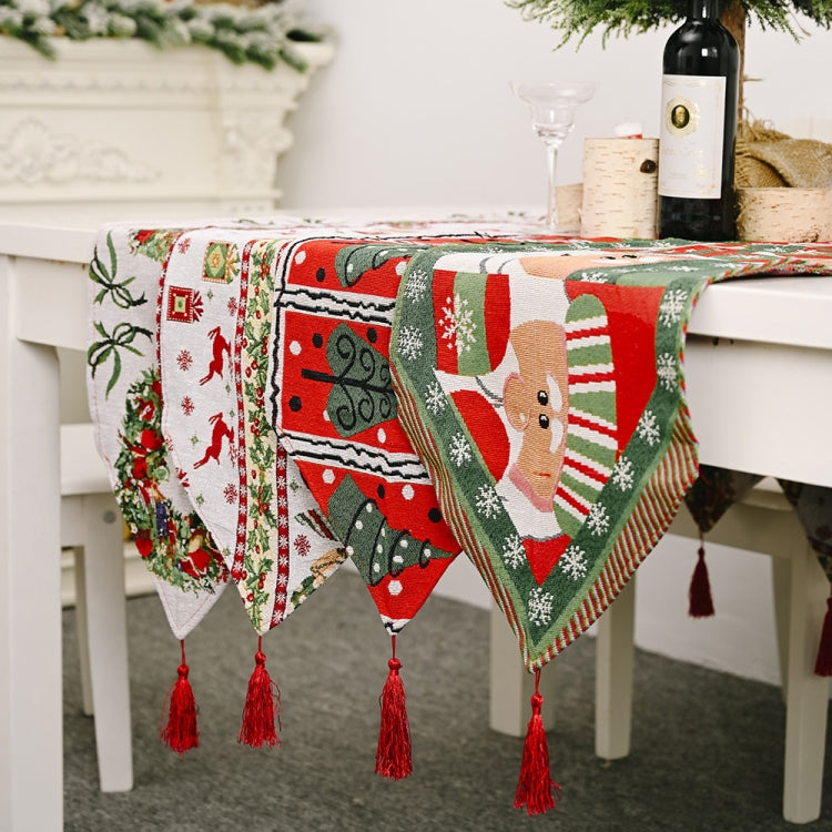 2 pezzi di decorazioni natalizie creative per la casa, tavolo da pranzo con tovaglia lavorata a maglia