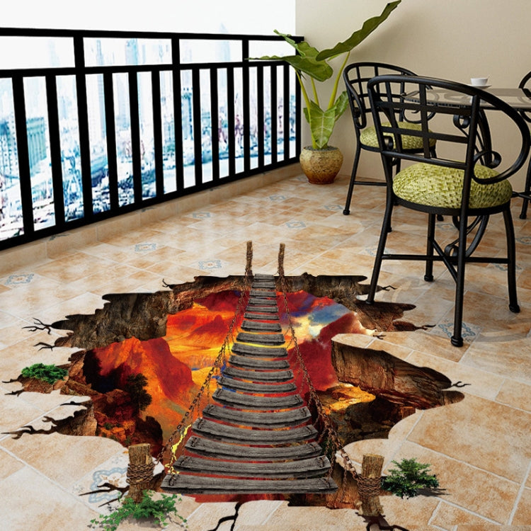2 adesivi per pavimenti rimovibili in PVC 3D Flame Mountain