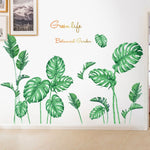 2 adesivi murali autoadesivi per la decorazione della casa con vegetazione verde, Green Vegetation
