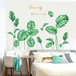 2 adesivi murali autoadesivi per la decorazione della casa con vegetazione verde, Green Vegetation