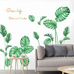 2 adesivi murali autoadesivi per la decorazione della casa con vegetazione verde, Green Vegetation