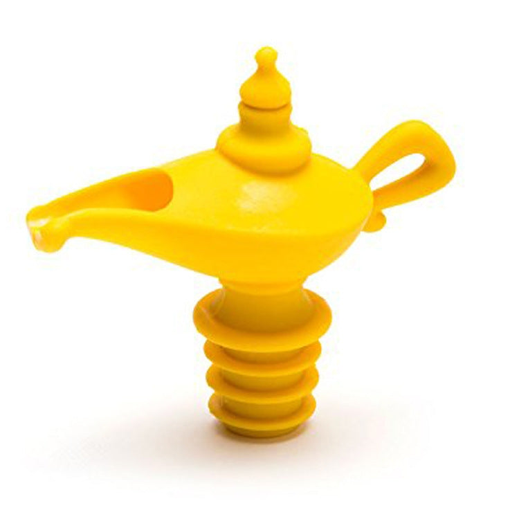 3 pezzi creativi in silicone lampada magica di Aladino versatore per bottiglia di vino rosso chiusura manuale tappo per bottiglia airless, 3 PCS Wine Bottle Stopper