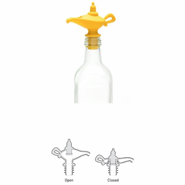 3 pezzi creativi in silicone lampada magica di Aladino versatore per bottiglia di vino rosso chiusura manuale tappo per bottiglia airless, 3 PCS Wine Bottle Stopper
