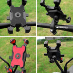 Il supporto per telefono cellulare per bicicletta elettrica può essere ruotato di 360 gradi Supporto per telefono cellulare Staffa di regolazione a quattro vie per moto, Handlebars, Rearview Mirrors