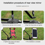 Il supporto per telefono cellulare per bicicletta elettrica può essere ruotato di 360 gradi Supporto per telefono cellulare Staffa di regolazione a quattro vie per moto, Handlebars, Rearview Mirrors