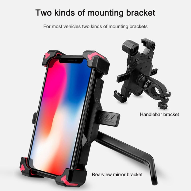 Il supporto per telefono cellulare per bicicletta elettrica può essere ruotato di 360 gradi Supporto per telefono cellulare Staffa di regolazione a quattro vie per moto, Handlebars, Rearview Mirrors