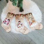 Borsa regalo con decorazione natalizia con ciondolo calze di Natale da 3 pezzi, Old Man Snowman, Snowman, Deer