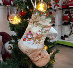 Borsa regalo con decorazione natalizia con ciondolo calze di Natale da 3 pezzi, Old Man Snowman, Snowman, Deer