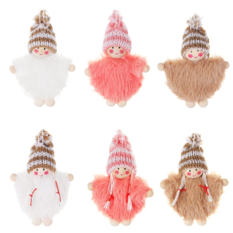 Set di 3 paia di mantelli creativi in legno per ragazzo e ragazza, con ciondolo per albero di Natale per bambola