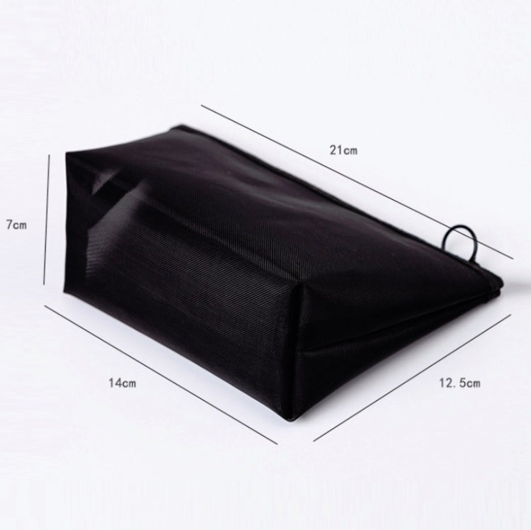 Borsa per cosmetici in rete nera trasparente Borsa per cosmetici da viaggio in tre pezzi di grande capacità, Three-piece Storage Bag