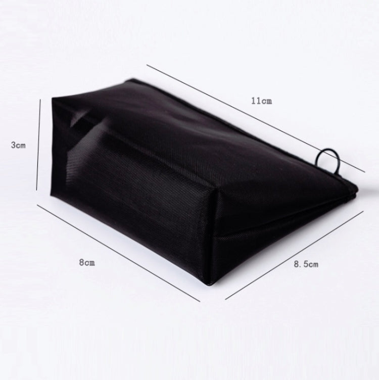 Borsa per cosmetici in rete nera trasparente Borsa per cosmetici da viaggio in tre pezzi di grande capacità, Three-piece Storage Bag