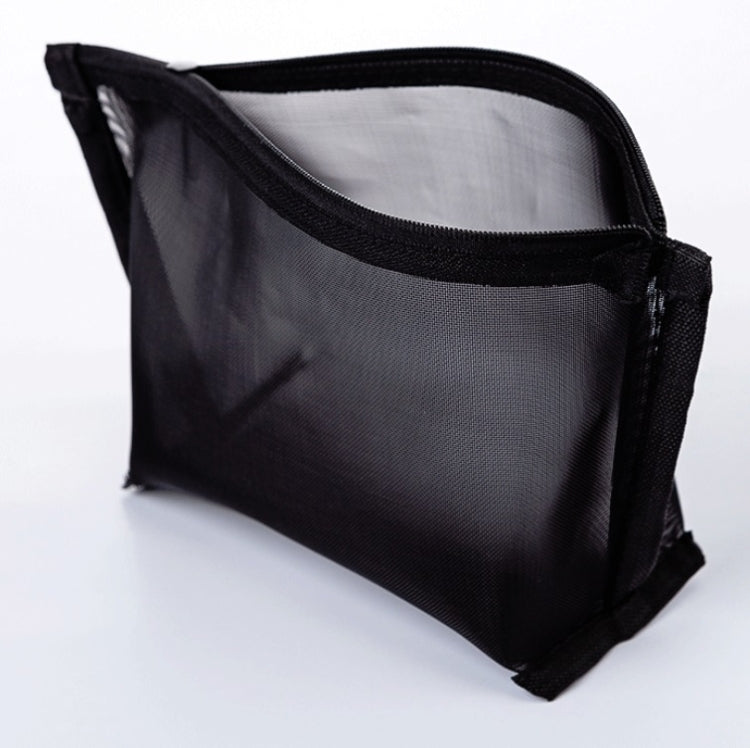 Borsa per cosmetici in rete nera trasparente Borsa per cosmetici da viaggio in tre pezzi di grande capacità, Three-piece Storage Bag