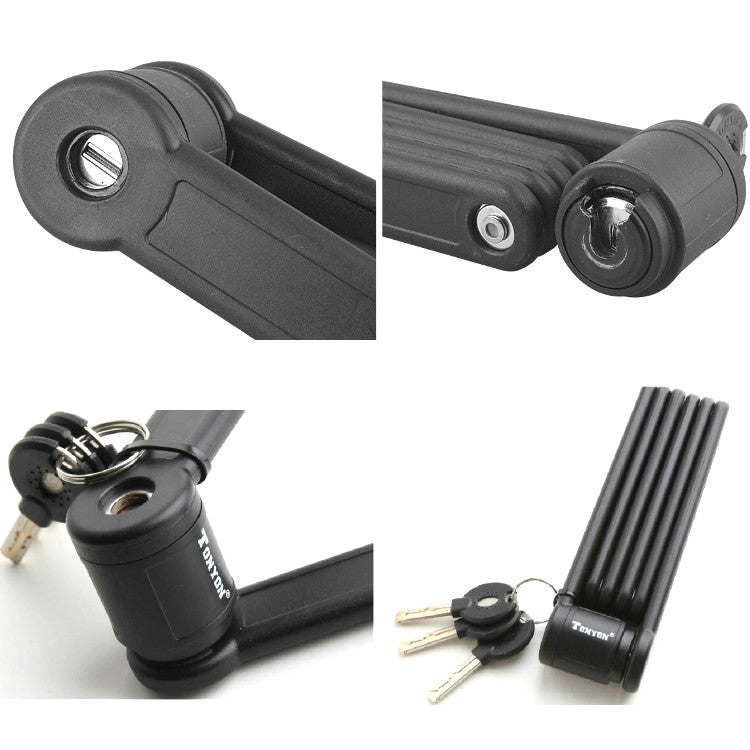 Lucchetto per bicicletta universale a forbice antiidraulica Tonyon Lucchetto per mountain bike pieghevole a quattro sezioni, Tonyon Folding Mountain Bike Lock(Black)