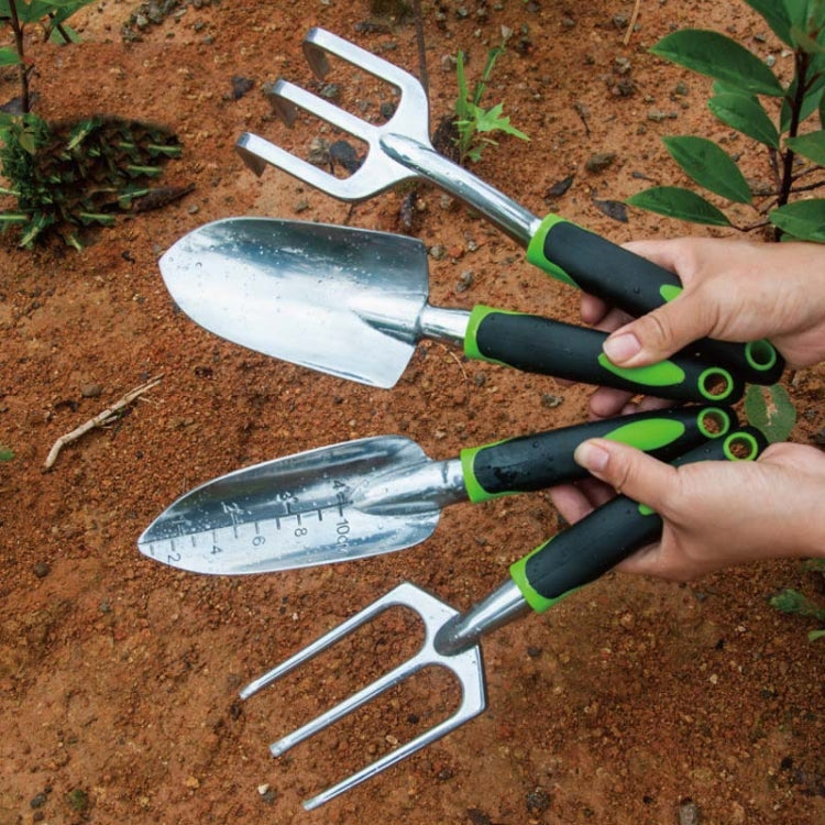Strumento per l'orto da giardino in lega di alluminio Strumento per il mare, Wide Shovel, Scale Shovel, Three-tooth Shovel, Three-tooth Rake, Weed Puller, 4 PCS / Set, 5 PCS / Set