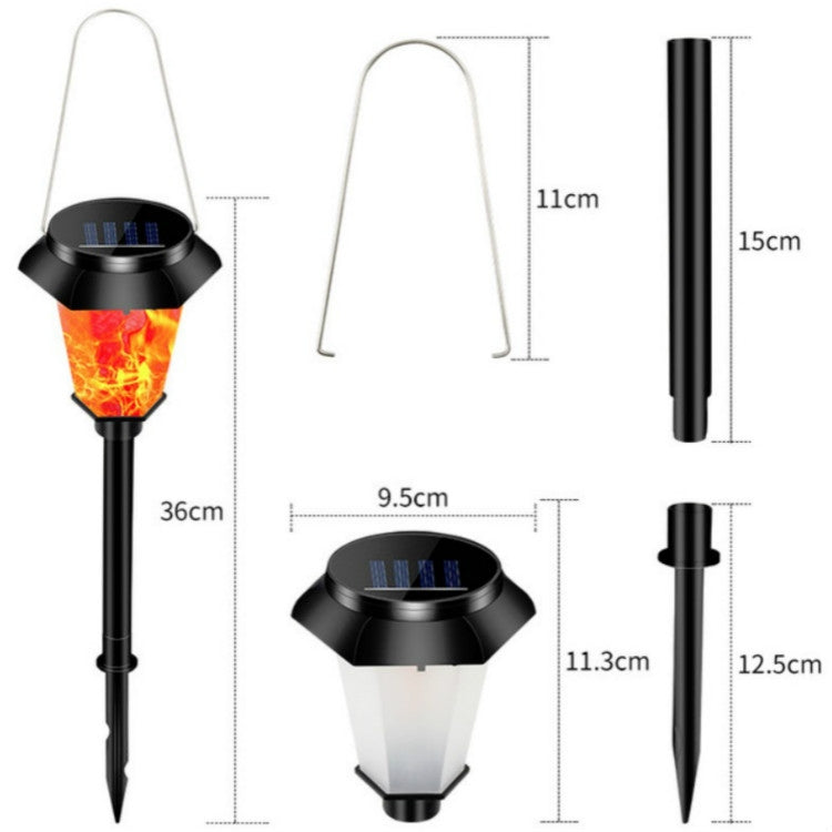 Lampada da giardino dinamica a fiamma solare Lampada da giardino a LED per esterni